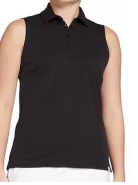 Walter Hagen Black Sleeveless Polo Tank